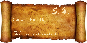Sógor Henrik névjegykártya